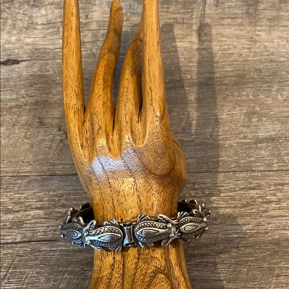 Vintage Southwestern Silver Tone Statement Bracelet Boho Western Fall Layering - Picture 2 of 6